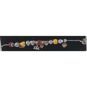 Chiefs Super Bowl LIV Charm Bracelet – Red/Gold Beads & Charms